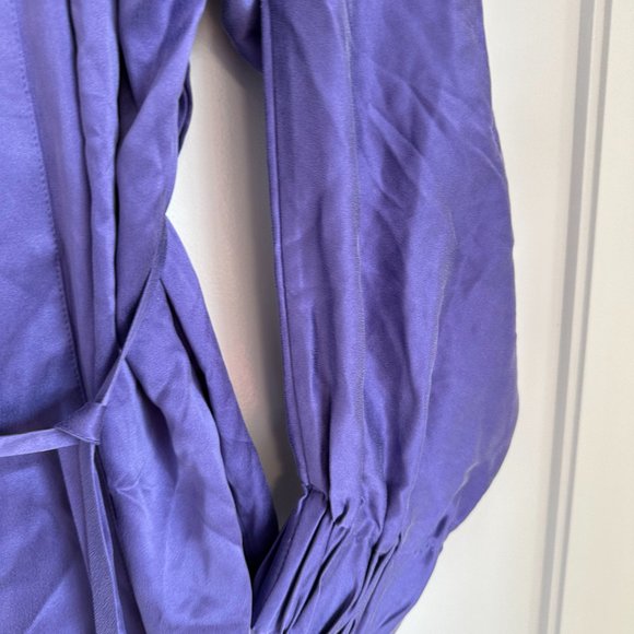 Lunya Washable Silk Robe SZ XS/S Purple Hypoallergenic Removable Belt - Picture 5 of 8
